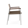 Avon Reception Oversize Chair UPH Seat HPL Back / Silver Steel / Walnut / Brown