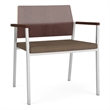 Avon Reception Oversize Chair UPH Seat HPL Back / Silver Steel / Walnut / Brown