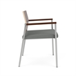 Avon Reception Oversize Chair UPH Seat HPL Back / Silver Steel / Walnut / Gray