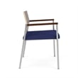 Avon Reception Oversize Chair UPH Seat HPL Back / Silver Steel / Walnut / Blue