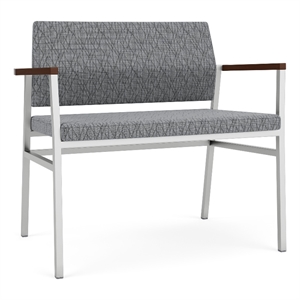 Avon Reception Waiting Bariatric Chair UPH Seat Back / Silver Steel / Gray