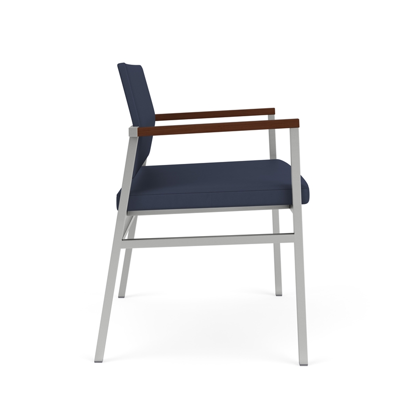 Avon Reception Waiting Bariatric Chair UPH Seat Back / Silver Steel / Blue