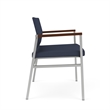 Avon Reception Waiting Bariatric Chair UPH Seat Back / Silver Steel / Blue