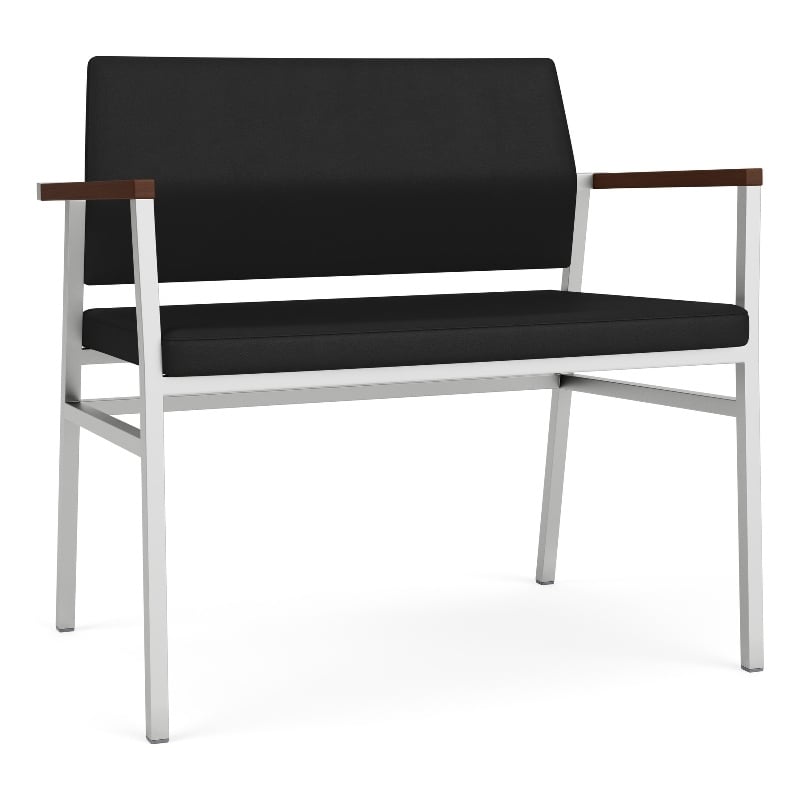 Avon Reception Waiting Bariatric Chair UPH Seat Back / Silver Steel / Black