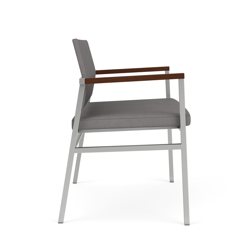 Avon Reception Waiting Bariatric Chair UPH Seat Back / Silver Steel / Light Gray