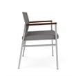 Avon Reception Waiting Bariatric Chair UPH Seat Back / Silver Steel / Light Gray
