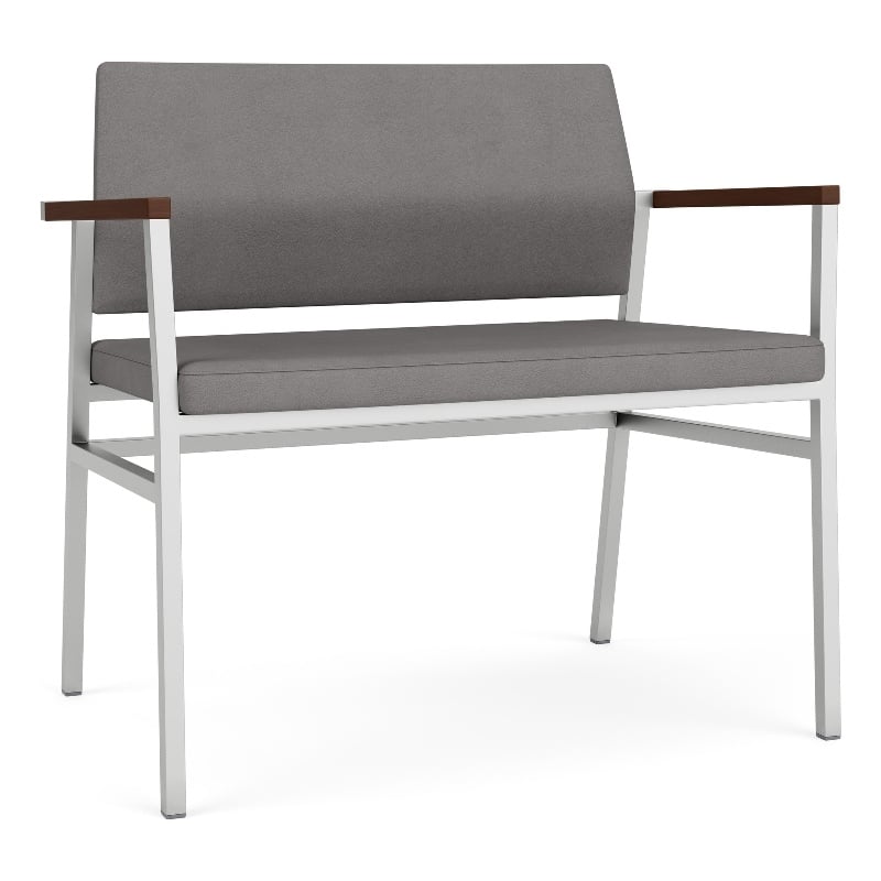 Avon Reception Waiting Bariatric Chair UPH Seat Back / Silver Steel / Light Gray