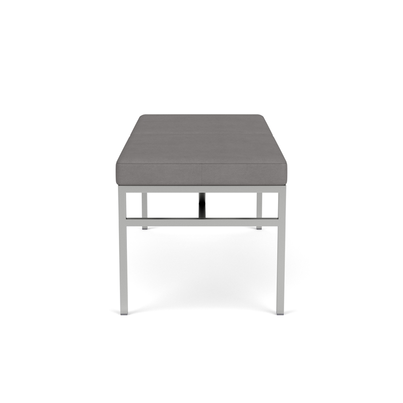 Avon Reception Waiting 2 Seat Bench 550 LB Capacity / Silver Steel / Light Gray