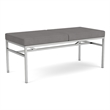 Avon Reception Waiting 2 Seat Bench 550 LB Capacity / Silver Steel / Light Gray