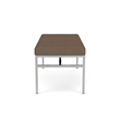 Avon Reception Waiting 2 Seat Bench 550 LB Capacity / Silver Steel / Brown
