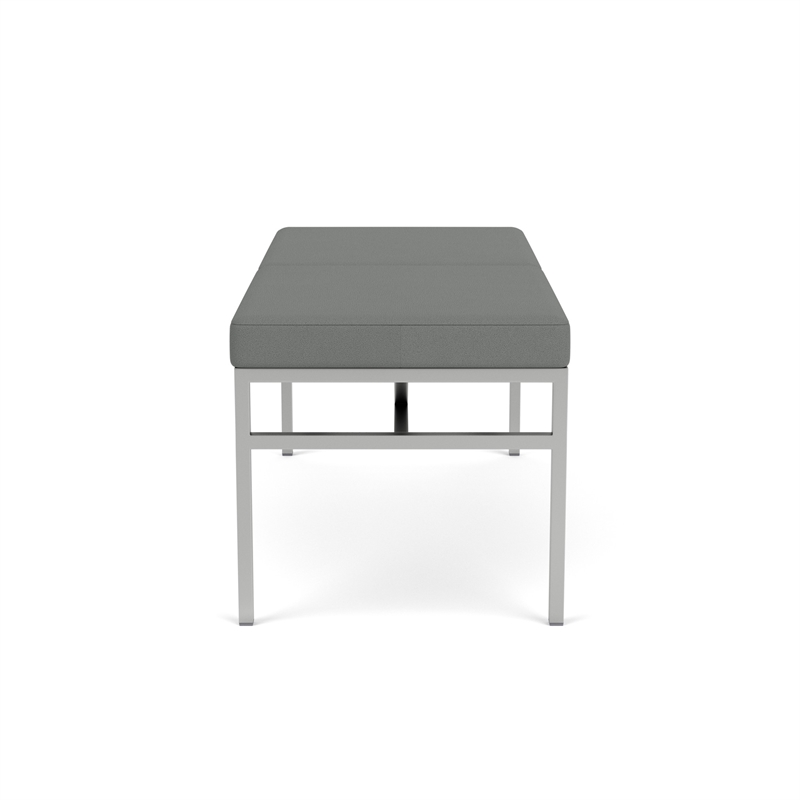 Avon Reception Waiting 2 Seat Bench 550 LB Capacity / Silver Steel / Light Gray