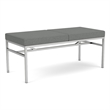 Avon Reception Waiting 2 Seat Bench 550 LB Capacity / Silver Steel / Light Gray