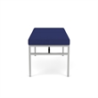 Avon Reception Waiting 2 Seat Bench 550 LB Capacity / Silver Steel / Blue