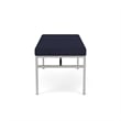 Avon Reception Waiting 2 Seat Bench 550 LB Capacity / Silver Steel / Navy Blue