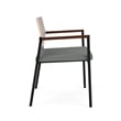 Avon Reception Oversize Chair UPH Seat HPL Back / Black Steel / Mahogany / Gray