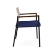 Avon Reception Oversize Chair UPH Seat HPL Back / Black Steel / Mahogany / Blue