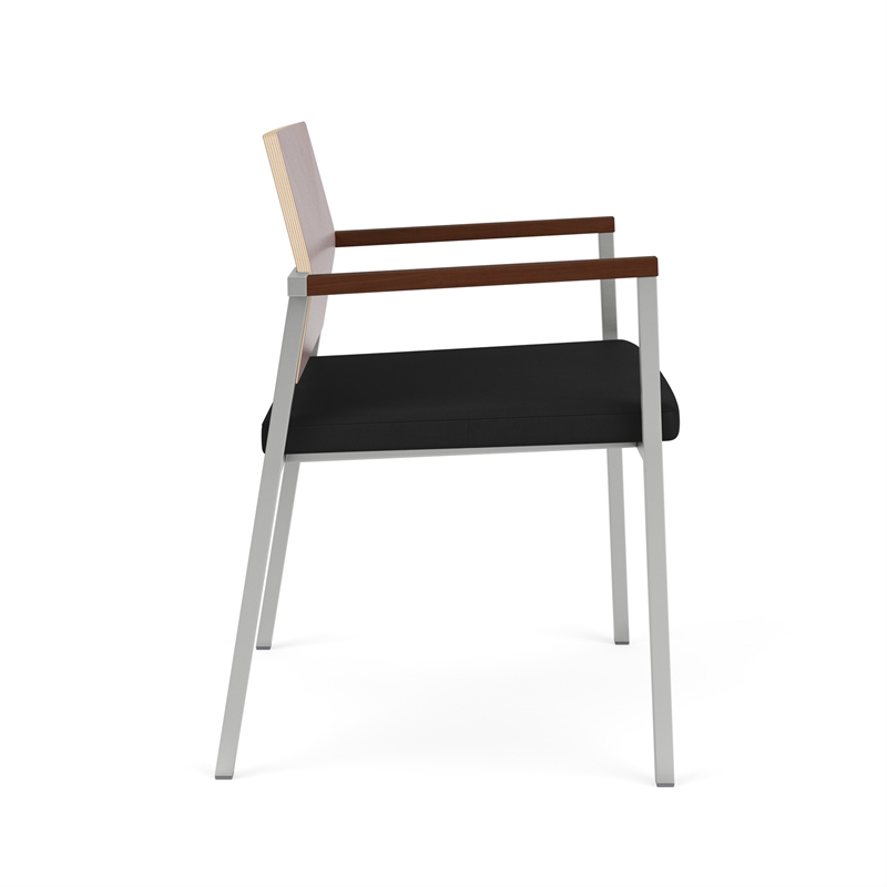 Avon Reception Oversize Chair UPH Seat HPL Back / Silver / Mahogany / Black