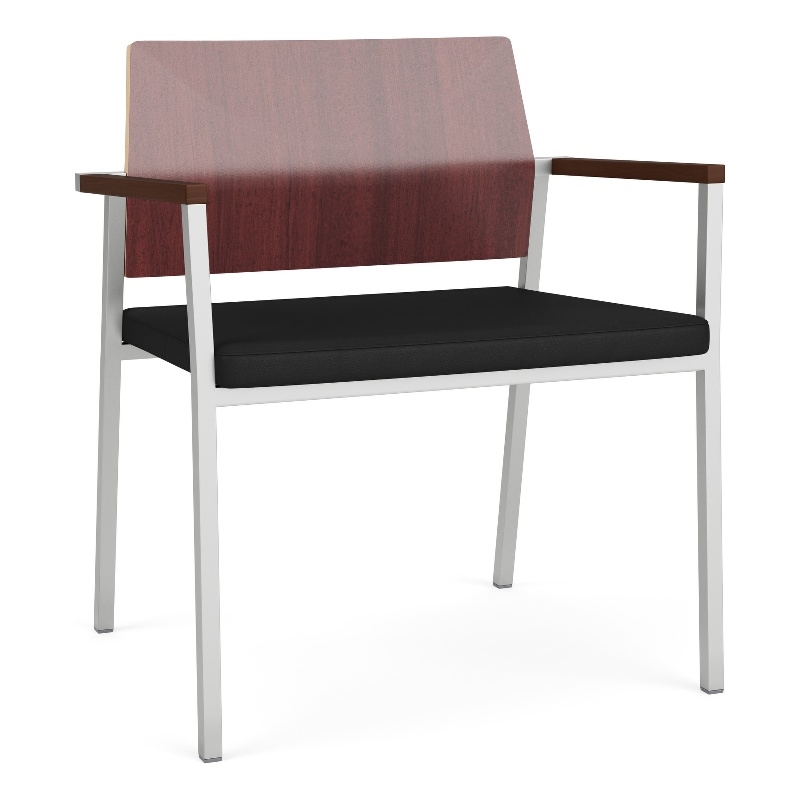 Avon Reception Oversize Chair UPH Seat HPL Back / Silver / Mahogany / Black