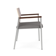 Avon Reception Oversize Chair UPH Seat HPL Back / Silver Steel / Mahogany / Gray