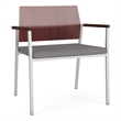 Avon Reception Oversize Chair UPH Seat HPL Back / Silver Steel / Mahogany / Gray