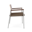 Avon Reception Oversize Chair UPH Seat HPL Back / Silver / Mahogany / Brown