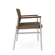 Avon Reception Waiting Bariatric Chair UPH Seat Back / Silver Steel / Brown