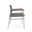 Avon Reception Waiting Bariatric Chair UPH Seat Back / Silver Steel / Light Gray