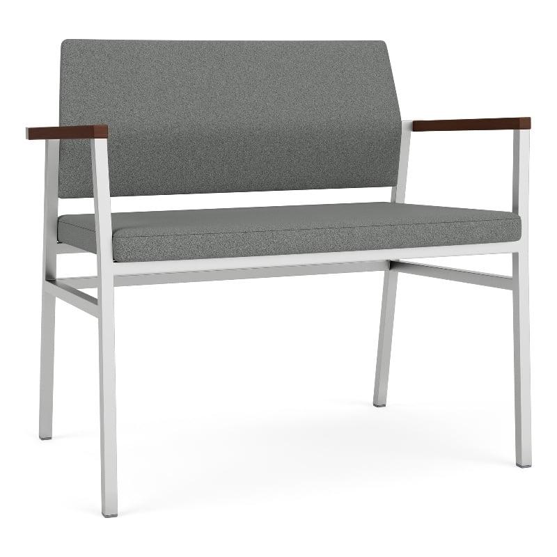 Avon Reception Waiting Bariatric Chair UPH Seat Back / Silver Steel / Light Gray