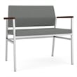 Avon Reception Waiting Bariatric Chair UPH Seat Back / Silver Steel / Light Gray