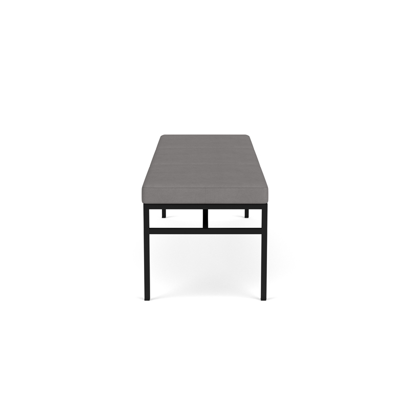 Avon Reception Waiting 3 Seat Bench 650 LB Capacity / Black Steel / Light Gray