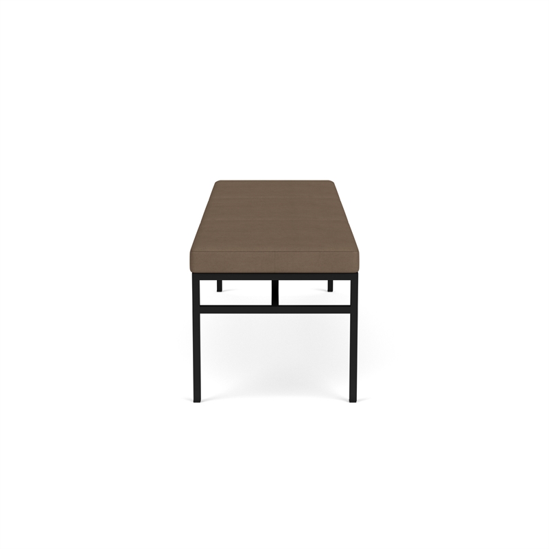 Avon Reception Waiting 3 Seat Bench 650 LB Capacity / Black Steel / Brown