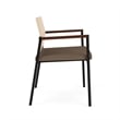 Avon Reception Oversize Chair UPH Seat HPL Back / Black Steel / Natural / Brown