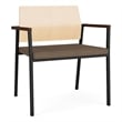 Avon Reception Oversize Chair UPH Seat HPL Back / Black Steel / Natural / Brown