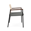 Avon Reception Oversize Chair UPH Seat HPL Back / Black Steel / Natural / Gray