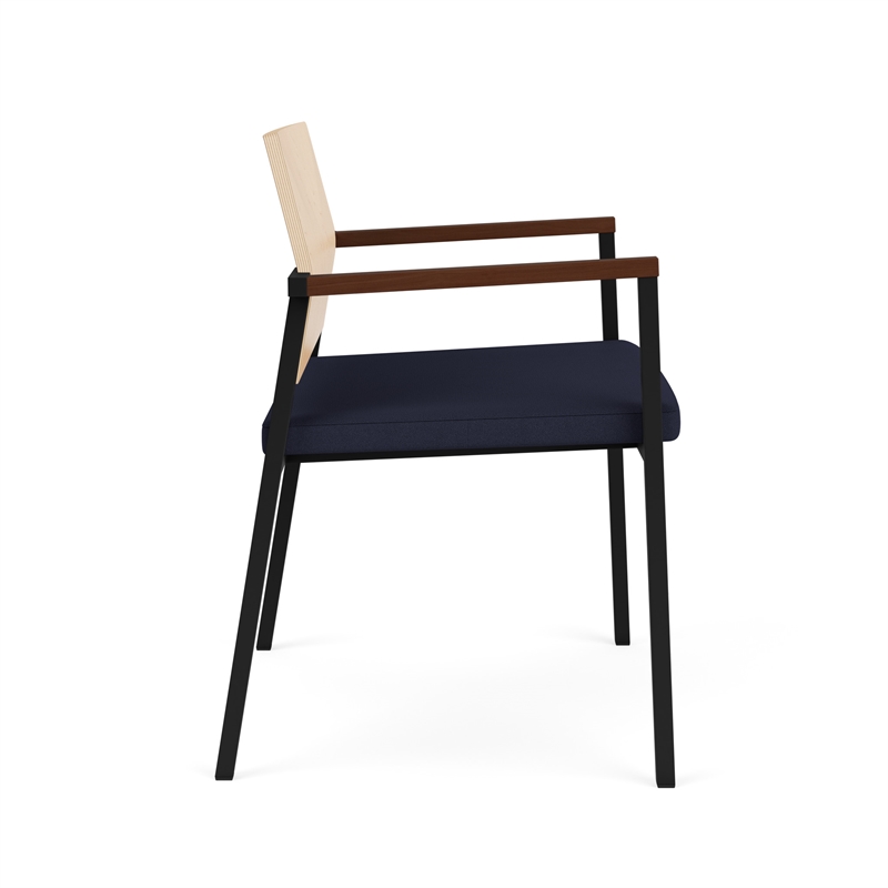 Avon Reception Oversize Chair UPH Seat HPL Back / Black / Natural / Navy Blue