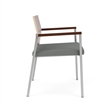 Avon Reception Oversize Chair UPH Seat HPL Back / Silver Steel / Mahogany / Gray