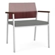 Avon Reception Oversize Chair UPH Seat HPL Back / Silver Steel / Mahogany / Gray