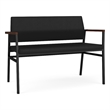 Avon Reception Waiting 2 Seater UPH Seat Back No Cntr Arms / Black Steel / Black