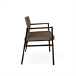 Avon Reception Waiting 2 Seater UPH Seat Back No Cntr Arms / Black Steel / Brown