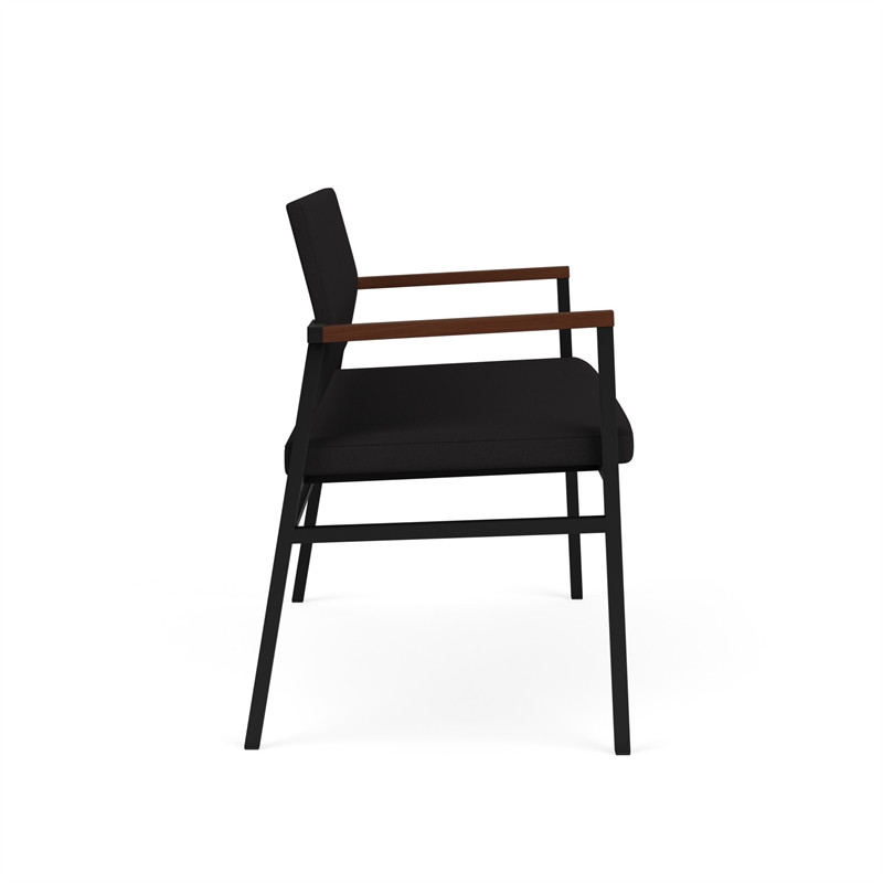 Avon Reception Waiting 2 Seater UPH Seat Back No Cntr Arms / Black Steel / Black