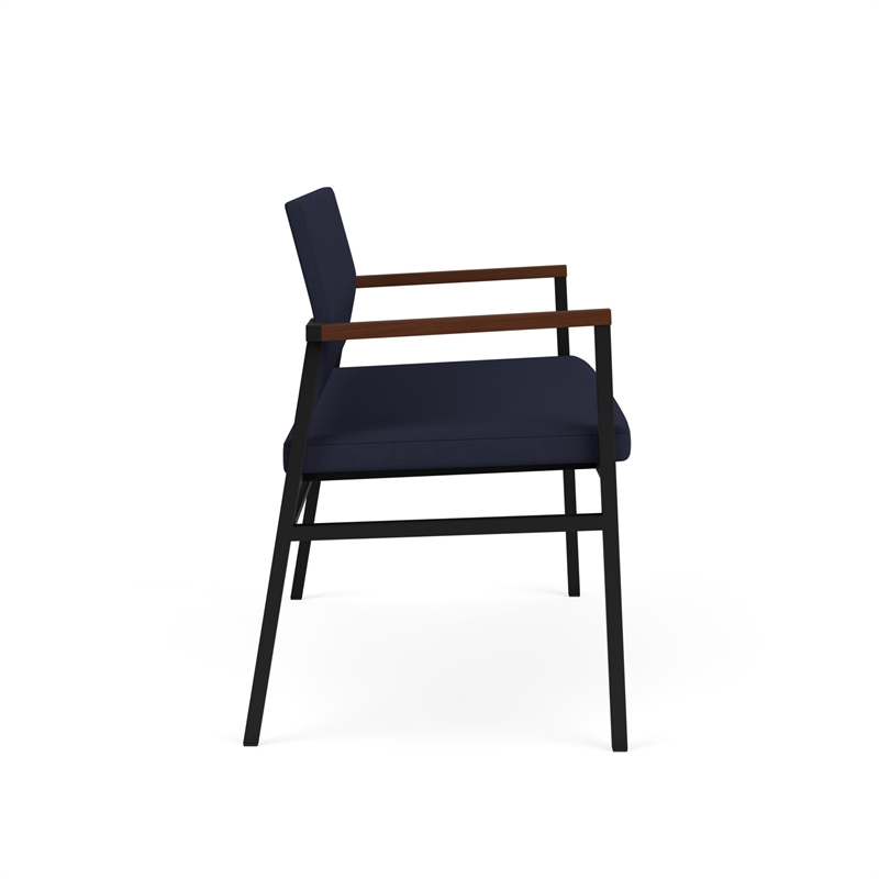Avon Reception 2 Seater UPH Seat Back No Cntr Arms / Black Steel / Navy Blue