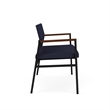 Avon Reception 2 Seater UPH Seat Back No Cntr Arms / Black Steel / Navy Blue