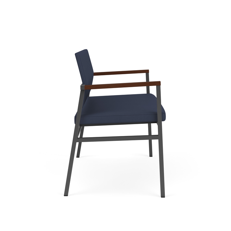 Avon Reception 2 Seater UPH Seat Back No Cntr Arms / Charcoal Steel / Blue