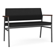 Avon Reception 2 Seater UPH Seat Back No Cntr Arms / Charcoal Steel / Black