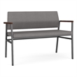 Avon Reception 2 Seater UPH Seat Back No Cntr Arms / Charcoal Steel / Light Gray