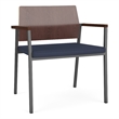Avon Reception Oversize Chair UPH Seat HPL Back / Charcoal Steel / Walnut / Blue