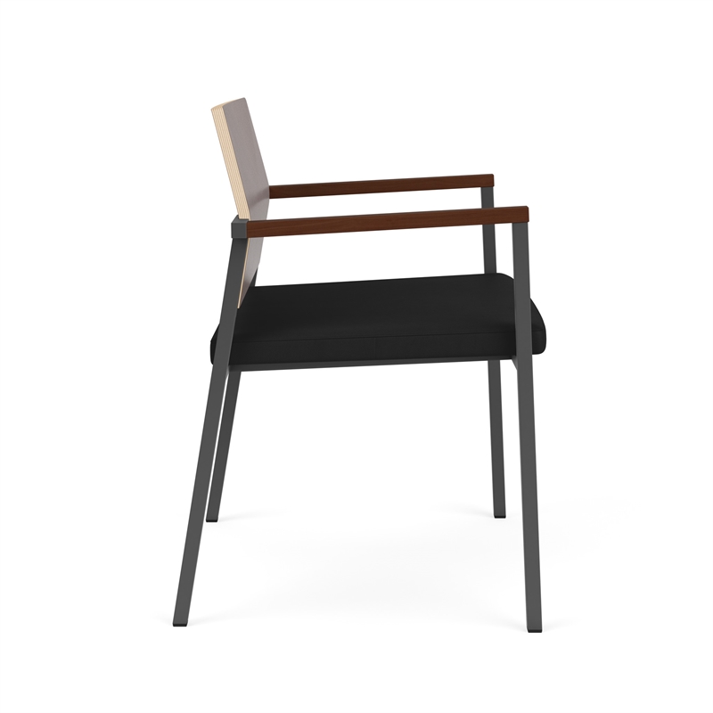 Avon Reception Oversize Chair UPH Seat HPL Back / Charcoal / Walnut / Black