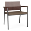 Avon Reception Oversize Chair UPH Seat HPL Back / Charcoal / Walnut / Brown