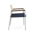 Avon Reception Oversize Chair UPH Seat HPL Back / Silver Steel / Natural / Blue