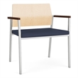 Avon Reception Oversize Chair UPH Seat HPL Back / Silver Steel / Natural / Blue